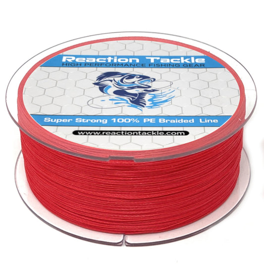 Reaction Tackle Braided Fishing Line - NO FADE Red