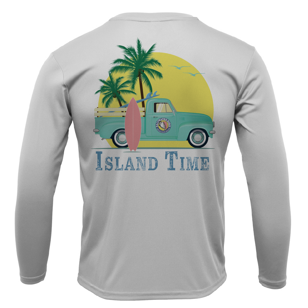 Melbourne Beach, FL Island Time Men's Long Sleeve UPF 50+ Dry-Fit Shirt
