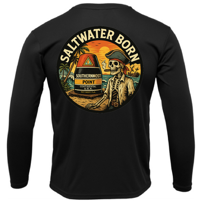 Key West, FL Pirate Men's Long Sleeve UPF 50+ Dry-Fit Shirt