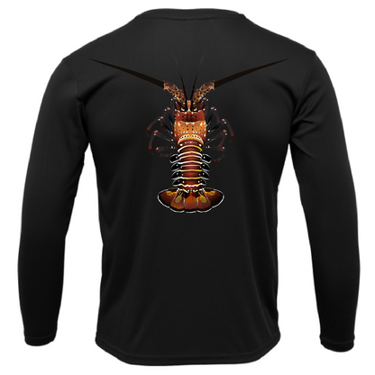 Key West, FL Realistic Lobster Men's Long Sleeve UPF 50+ Dry-Fit Shirt