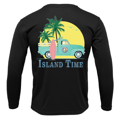 Melbourne Beach, FL Island Time Men's Long Sleeve UPF 50+ Dry-Fit Shirt