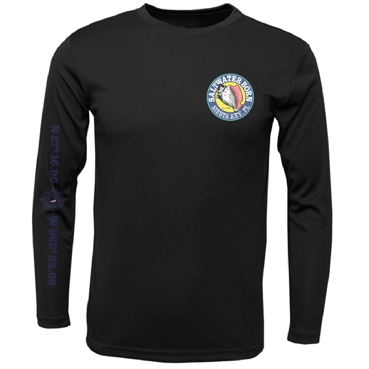 Siesta Key, FL Marlin Men's Long Sleeve UPF 50+ Dry-Fit Shirt