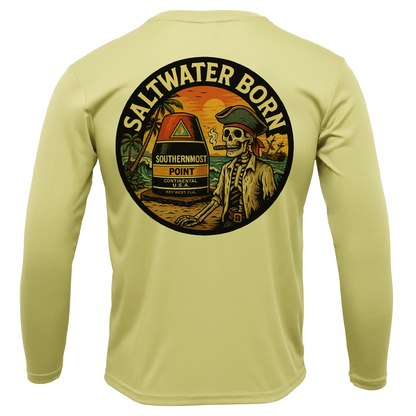 Key West, FL Pirate Men's Long Sleeve UPF 50+ Dry-Fit Shirt