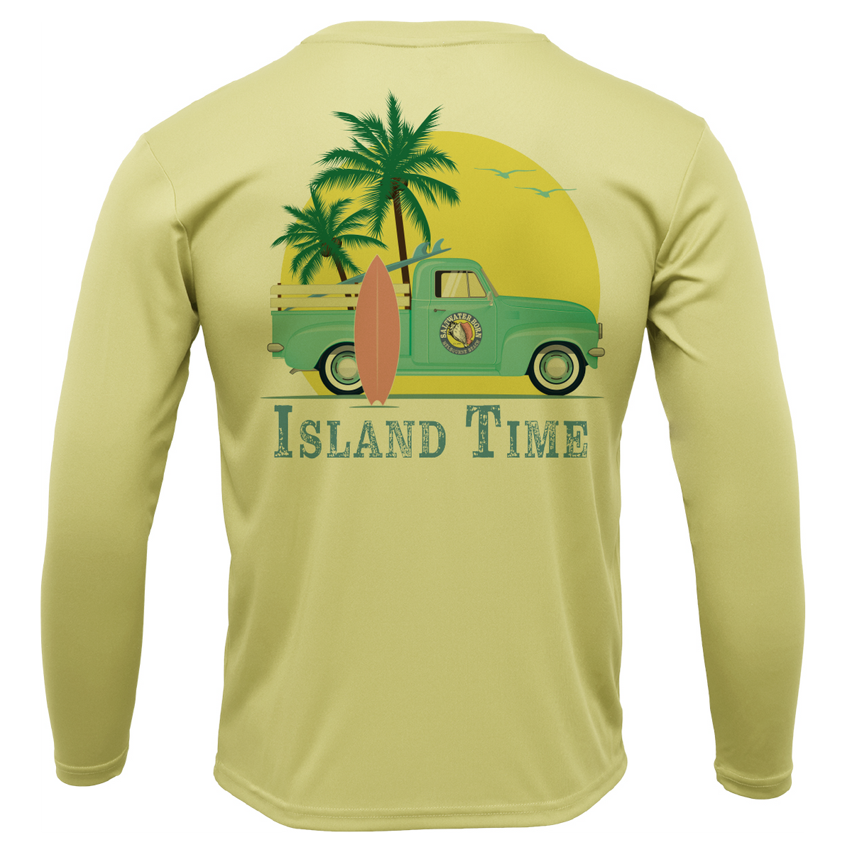 Melbourne Beach, FL Island Time Men's Long Sleeve UPF 50+ Dry-Fit Shirt