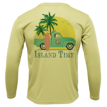 Melbourne Beach, FL Island Time Men's Long Sleeve UPF 50+ Dry-Fit Shirt