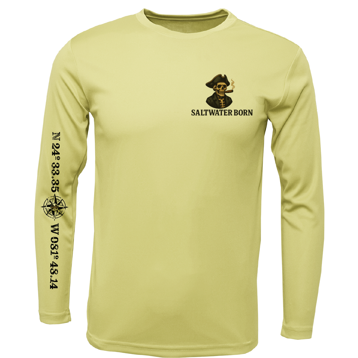 Key West, FL Pirate Men's Long Sleeve UPF 50+ Dry-Fit Shirt