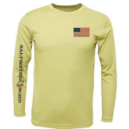 Long Island, NY USA Striped Bass Men's Long Sleeve UPF 50+ Dry-Fit Shirt