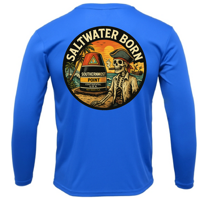 Key West, FL Pirate Men's Long Sleeve UPF 50+ Dry-Fit Shirt