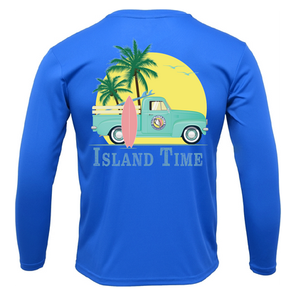 Melbourne Beach, FL Island Time Men's Long Sleeve UPF 50+ Dry-Fit Shirt