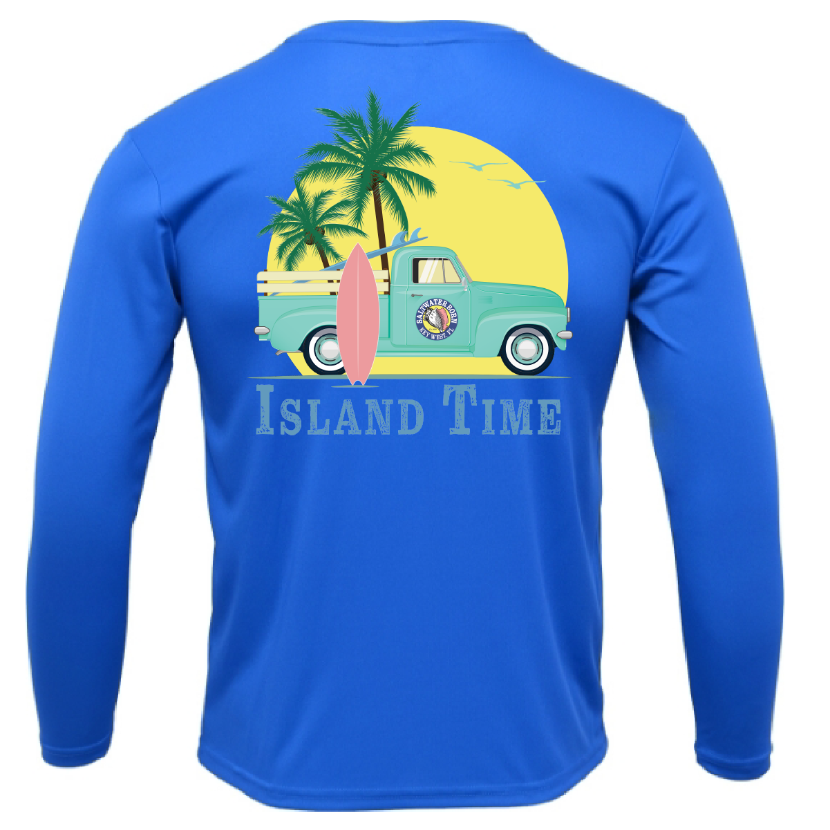 Key West, FL Island Time Men's Long Sleeve UPF 50+ Dry-Fit Shirt