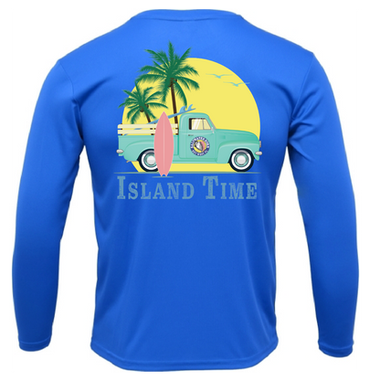 Key West, FL Island Time Men's Long Sleeve UPF 50+ Dry-Fit Shirt