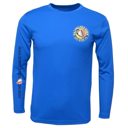 Key West, FL Realistic Lobster Men's Long Sleeve UPF 50+ Dry-Fit Shirt