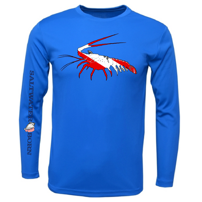 Key West, FL Spiny Lobster Diver Men's Long Sleeve UPF 50+ Dry-Fit Shirt