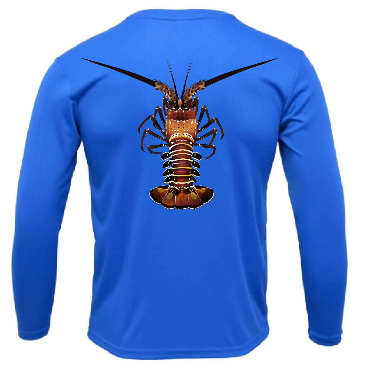 Key West, FL Realistic Lobster Men's Long Sleeve UPF 50+ Dry-Fit Shirt