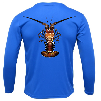 Key West, FL Realistic Lobster Men's Long Sleeve UPF 50+ Dry-Fit Shirt