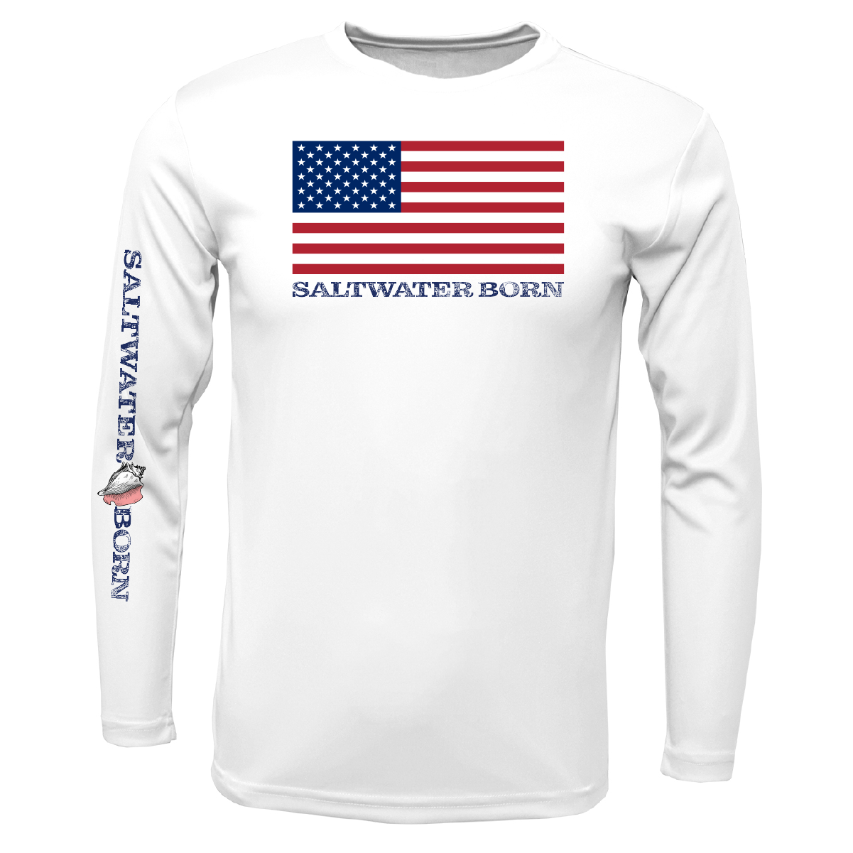Clean American Flag Long Sleeve UPF 50+ Dry-Fit Shirt