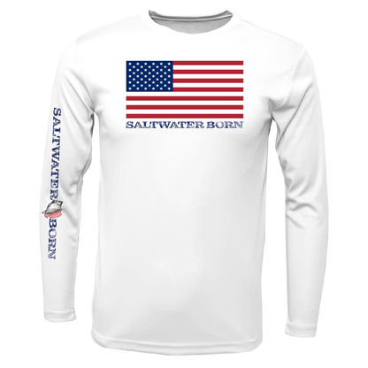 Clean American Flag Long Sleeve UPF 50+ Dry-Fit Shirt