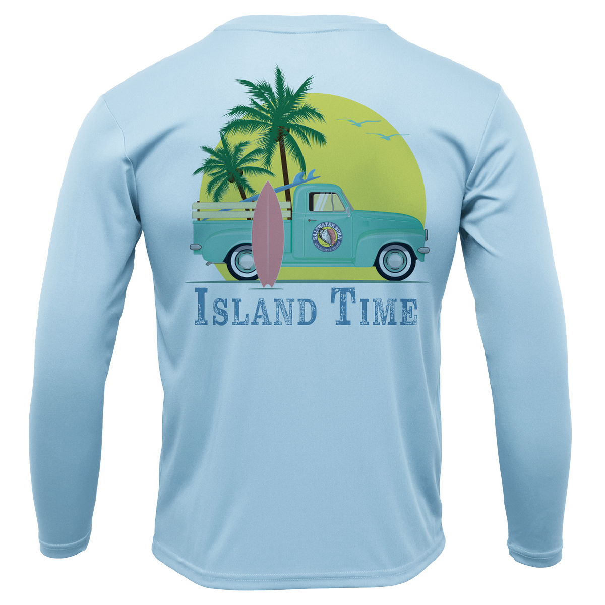 Melbourne Beach, FL Island Time Men's Long Sleeve UPF 50+ Dry-Fit Shirt
