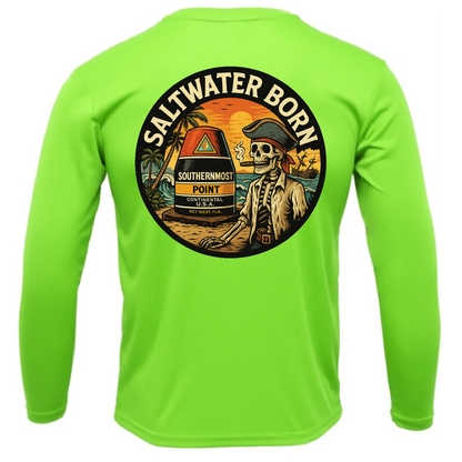 Key West, FL Pirate Men's Long Sleeve UPF 50+ Dry-Fit Shirt
