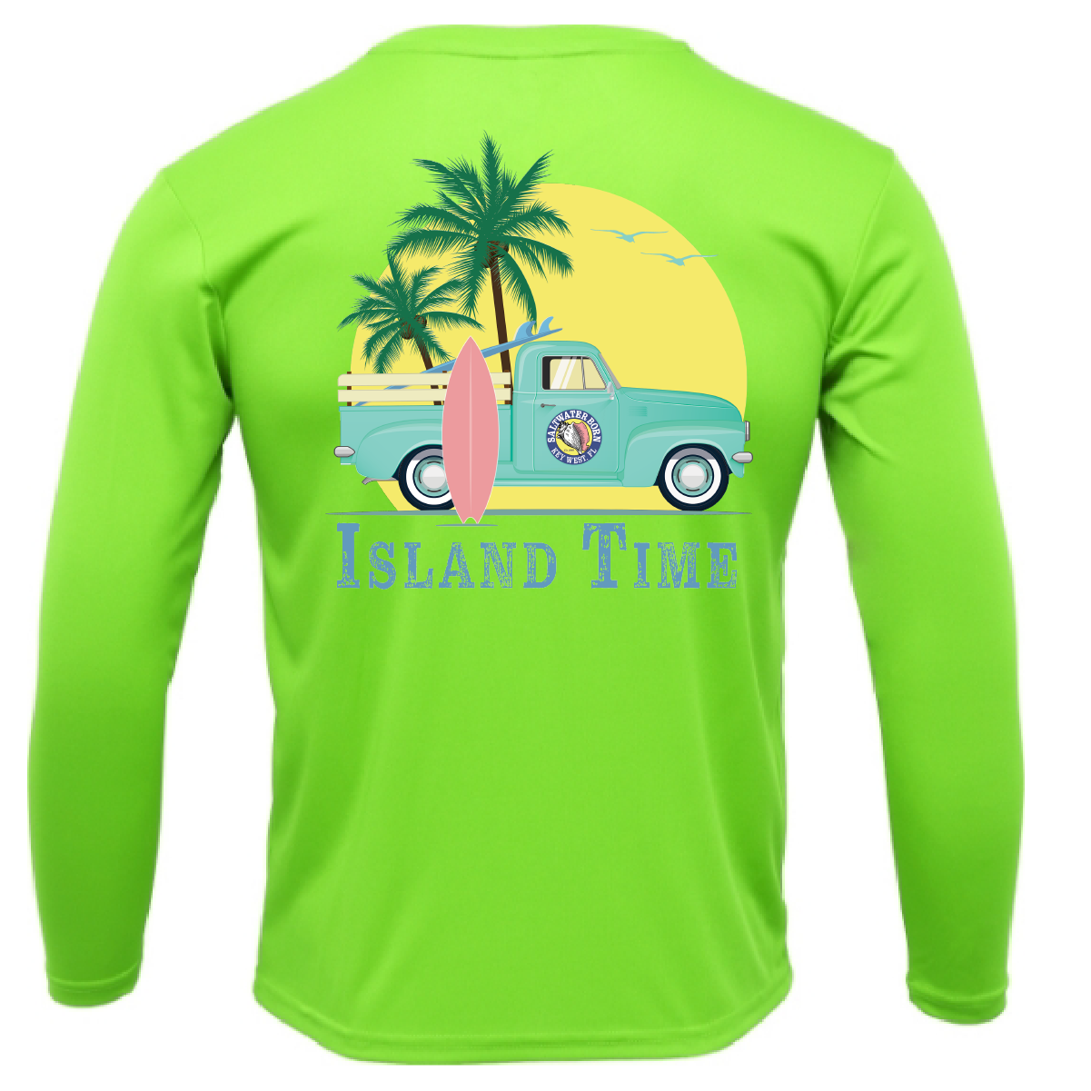 Key West, FL Island Time Men's Long Sleeve UPF 50+ Dry-Fit Shirt