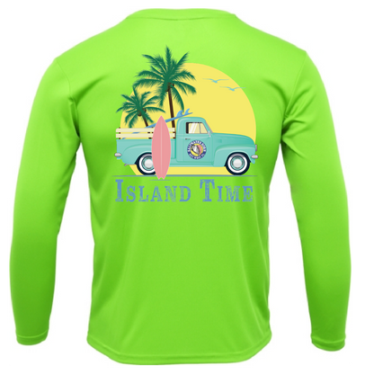 Key West, FL Island Time Men's Long Sleeve UPF 50+ Dry-Fit Shirt