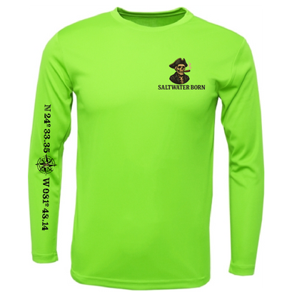 Key West, FL Pirate Men's Long Sleeve UPF 50+ Dry-Fit Shirt