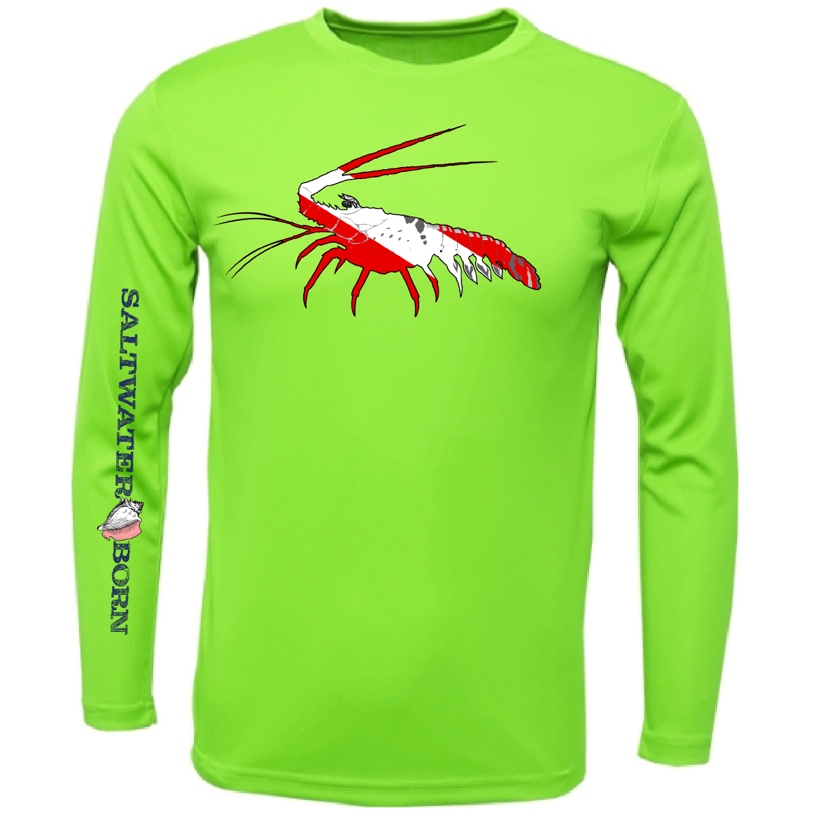Key West, FL Spiny Lobster Diver Men's Long Sleeve UPF 50+ Dry-Fit Shirt