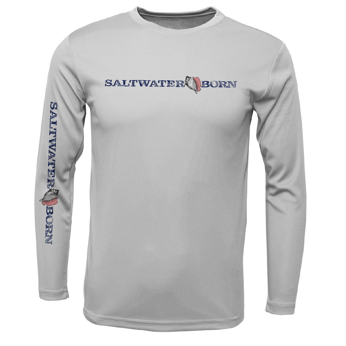 Key West, FL Saltwater Born Linear Logo Long Sleeve UPF 50+ Dry-Fit Shirt