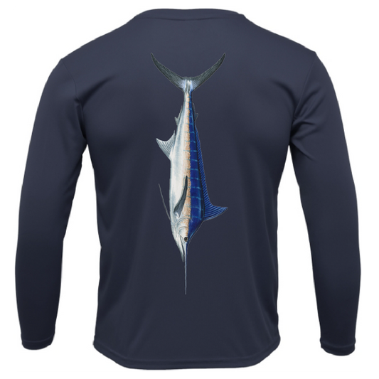 Siesta Key, FL Marlin Men's Long Sleeve UPF 50+ Dry-Fit Shirt