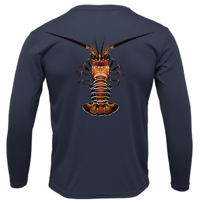 Key West, FL Realistic Lobster Men's Long Sleeve UPF 50+ Dry-Fit Shirt