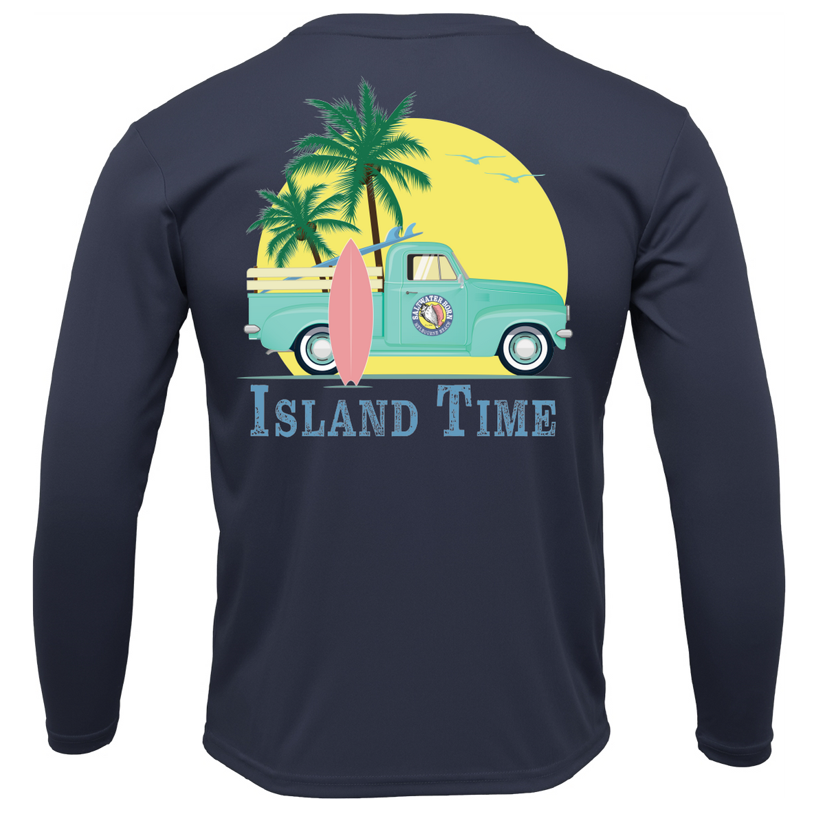 Melbourne Beach, FL Island Time Men's Long Sleeve UPF 50+ Dry-Fit Shirt