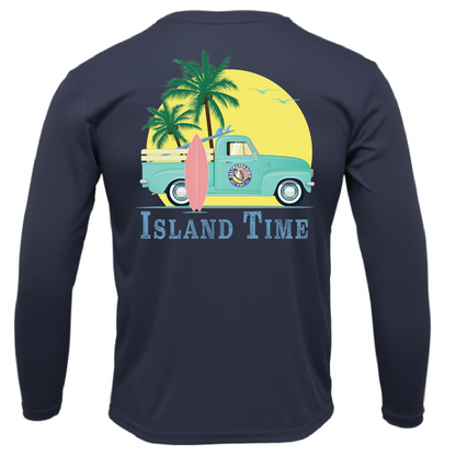 Key West, FL Island Time Men's Long Sleeve UPF 50+ Dry-Fit Shirt