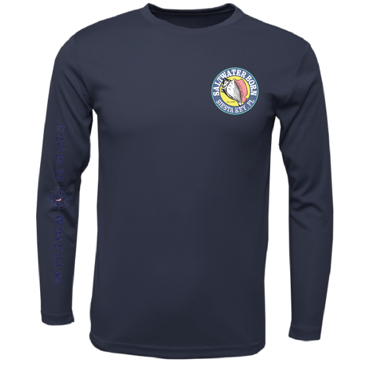 Siesta Key, FL Marlin Men's Long Sleeve UPF 50+ Dry-Fit Shirt