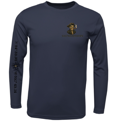 Key West, FL Pirate Men's Long Sleeve UPF 50+ Dry-Fit Shirt