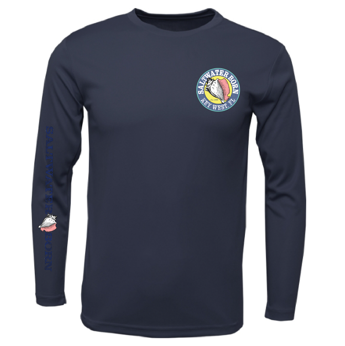 Key West, FL Turtle Men's Long Sleeve UPF 50+ Dry-Fit Shirt