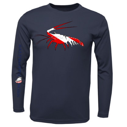 Key West, FL Spiny Lobster Diver Men's Long Sleeve UPF 50+ Dry-Fit Shirt