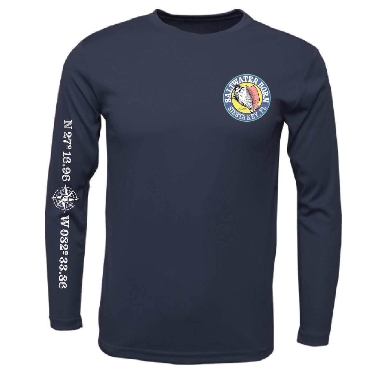 Siesta Key, FL "Surrender The Booty" Men's Long Sleeve UPF 50+ Dry-Fit Shirt