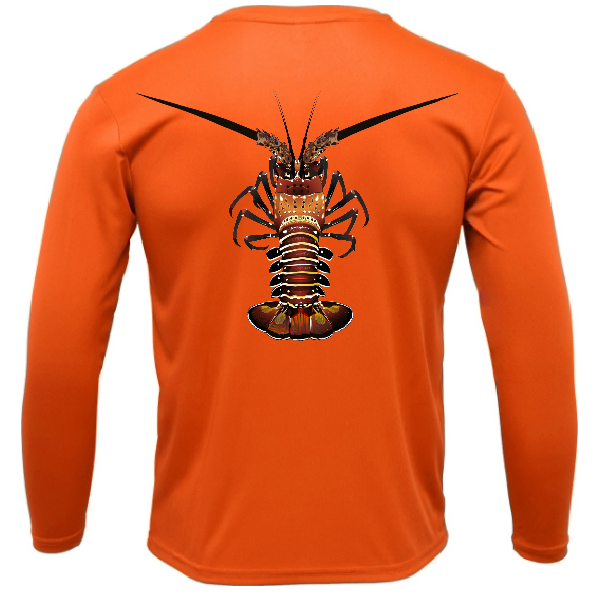 Key West, FL Realistic Lobster Men's Long Sleeve UPF 50+ Dry-Fit Shirt