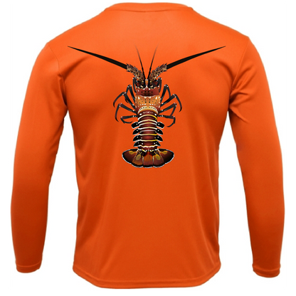 Key West, FL Realistic Lobster Men's Long Sleeve UPF 50+ Dry-Fit Shirt