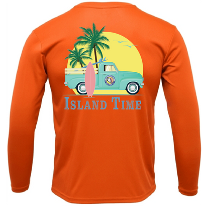 Key West, FL Island Time Men's Long Sleeve UPF 50+ Dry-Fit Shirt