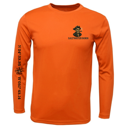 Key West, FL Pirate Men's Long Sleeve UPF 50+ Dry-Fit Shirt