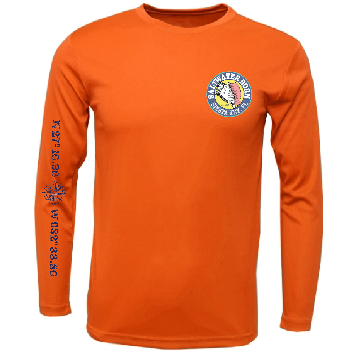 Siesta Key, FL Marlin Men's Long Sleeve UPF 50+ Dry-Fit Shirt