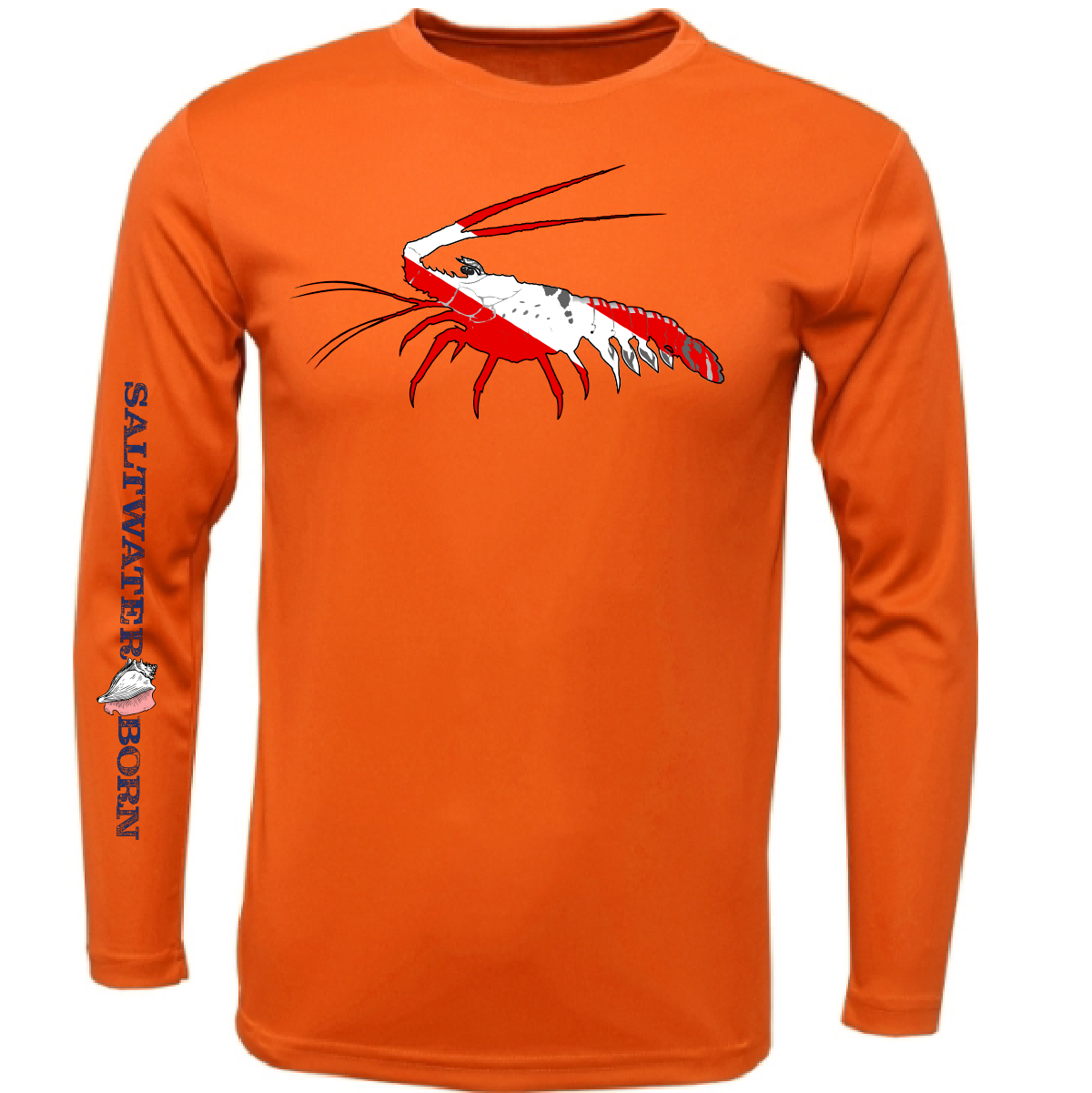 Key West, FL Spiny Lobster Diver Men's Long Sleeve UPF 50+ Dry-Fit Shirt