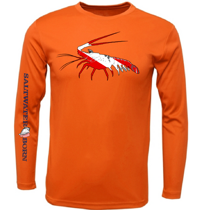 Key West, FL Spiny Lobster Diver Men's Long Sleeve UPF 50+ Dry-Fit Shirt