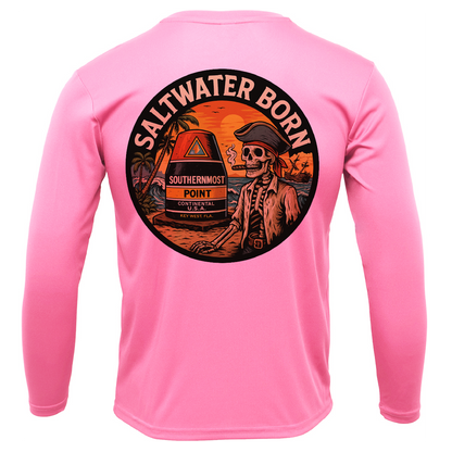 Key West, FL Pirate Men's Long Sleeve UPF 50+ Dry-Fit Shirt