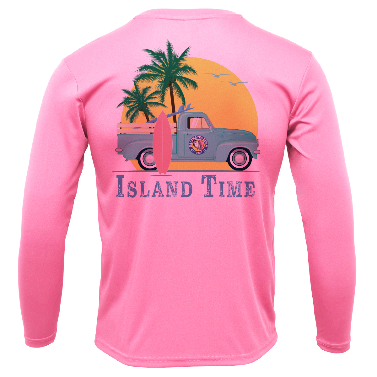 Key West, FL Island Time Men's Long Sleeve UPF 50+ Dry-Fit Shirt