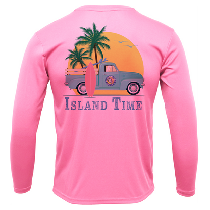 Key West, FL Island Time Men's Long Sleeve UPF 50+ Dry-Fit Shirt