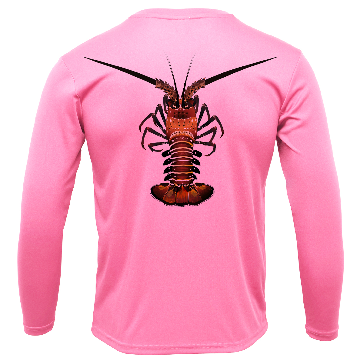 Key West, FL Realistic Lobster Men's Long Sleeve UPF 50+ Dry-Fit Shirt