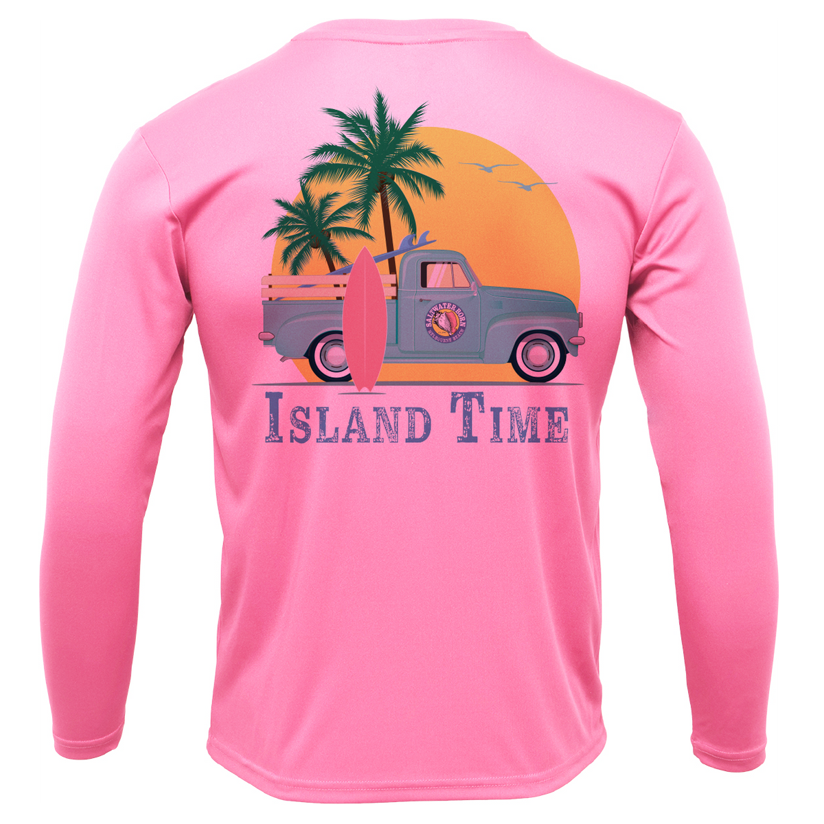 Melbourne Beach, FL Island Time Men's Long Sleeve UPF 50+ Dry-Fit Shirt