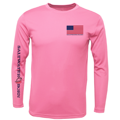 Long Island, NY USA Striped Bass Men's Long Sleeve UPF 50+ Dry-Fit Shirt